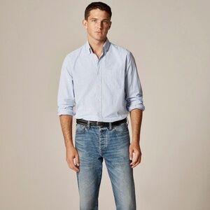 NWT! Men’s J. CREW Slim Untucked Broke-In Organic Cotton Oxford Shirt Blue Small